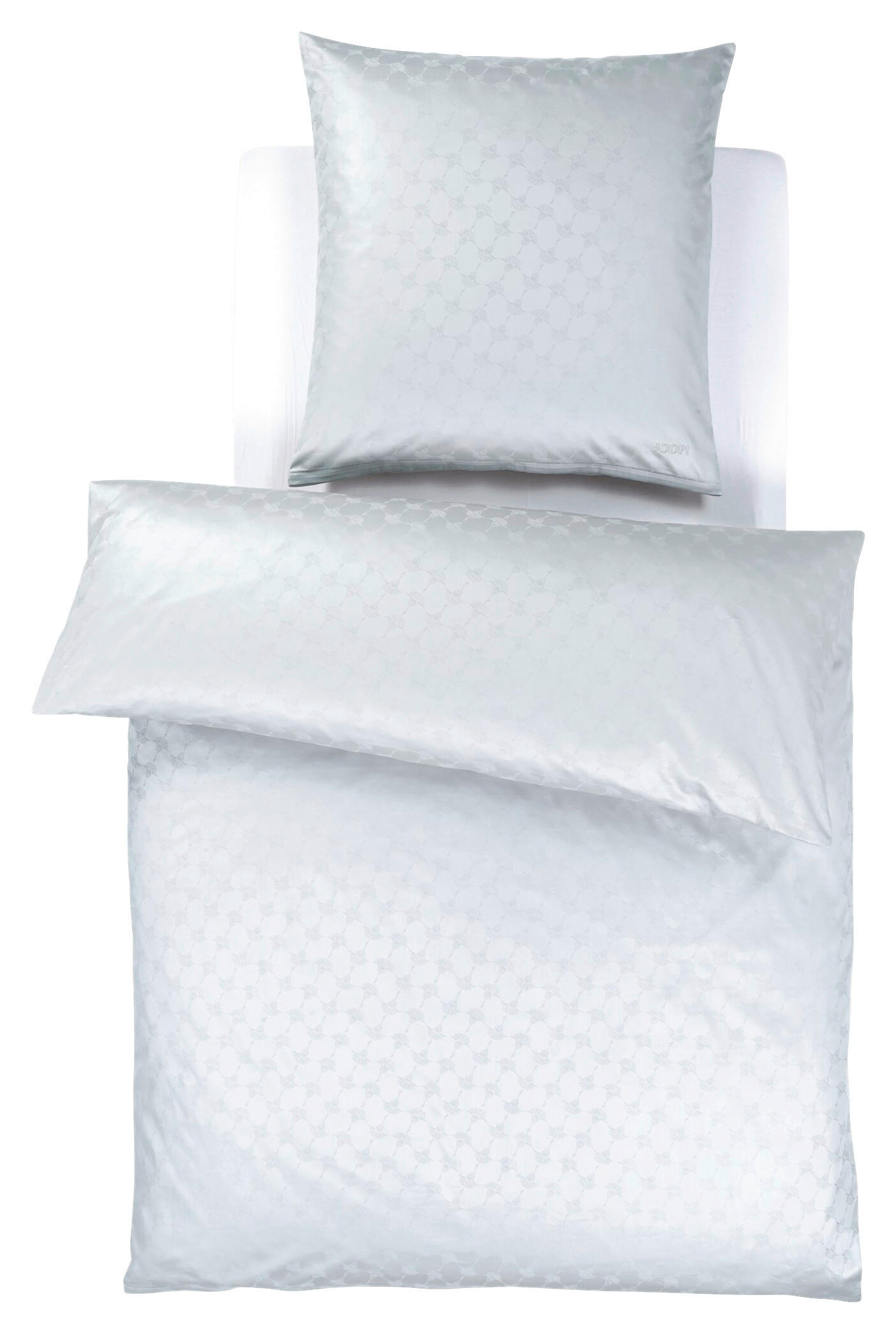 POSTEĽNÁ BIELIZEŇ, žakár, makosatén, strieborná, svetlosivá, 135/200 cm  - svetlosivá/strieborná, Basics, textil (135/200cm) - Joop!