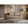 SCHLAFSOFA  mit Liegefunktion, Rücken echt Webstoff Cappuccino  - Chromfarben/Schwarz, Design, Kunststoff/Textil (193/85/86cm) - P & B