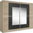 SCHIEBETÜRENSCHRANK 2-türig Dunkelgrau, Sonoma Eiche - Dunkelgrau/Alufarben, Design, Glas/Holzwerkstoff (270/223/69cm) - Cantus