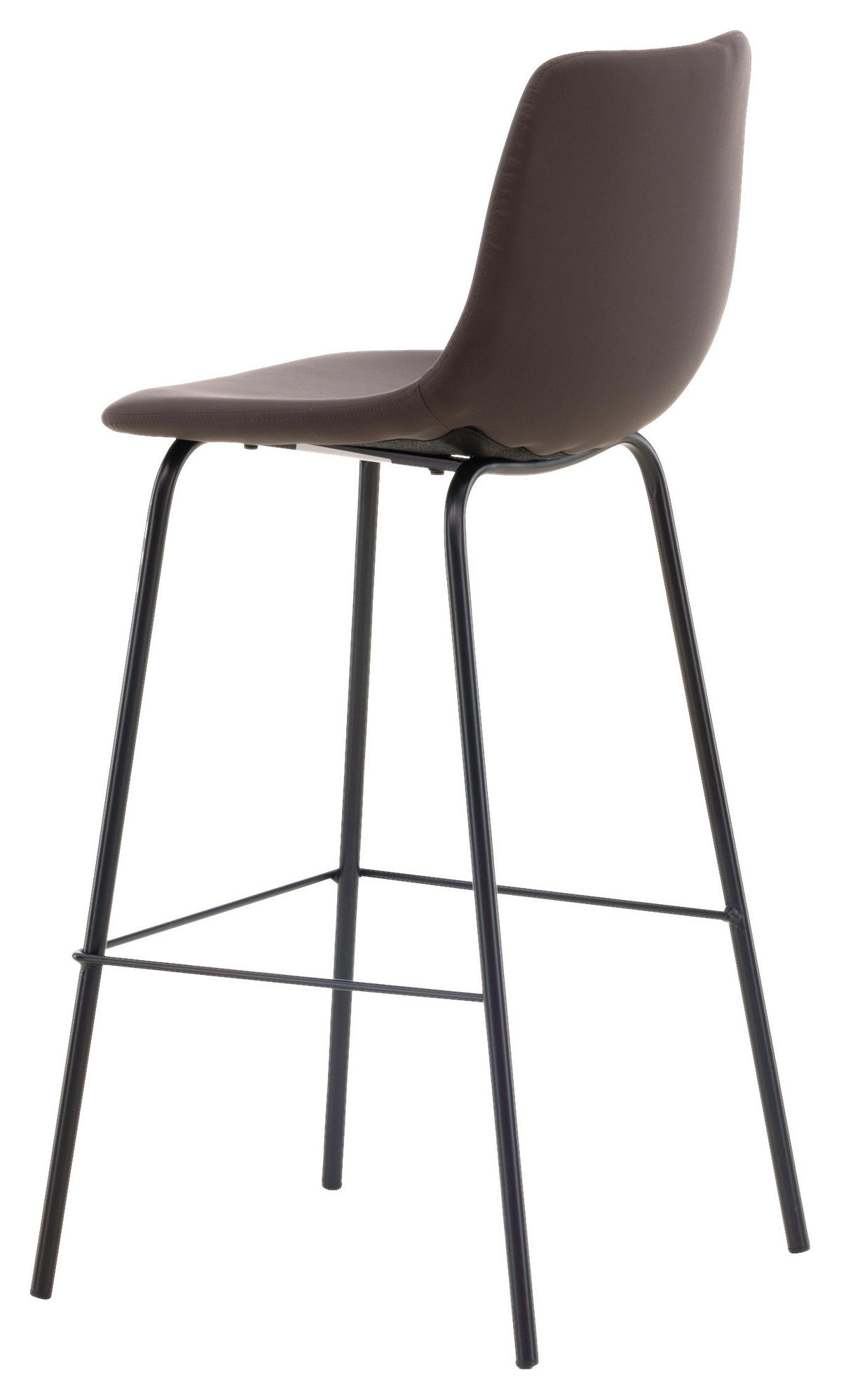 BARHOCKER-SET Lederlook (vegan) Schwarz, Dunkelbraun Stahl  - Dunkelbraun/Schwarz, Design, Textil/Metall (47/103/48cm) - Livetastic