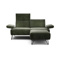2-SITZER-SOFA Samt Waldgrün  - Waldgrün/Schwarz, Design, Textil/Metall (164-194/85/86-94cm) - SENSOO