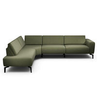 ECKSOFA Cosy Waldgrün Chenille  - Waldgrün/Schwarz, Design, Textil/Metall (213/296cm) - SENSOO