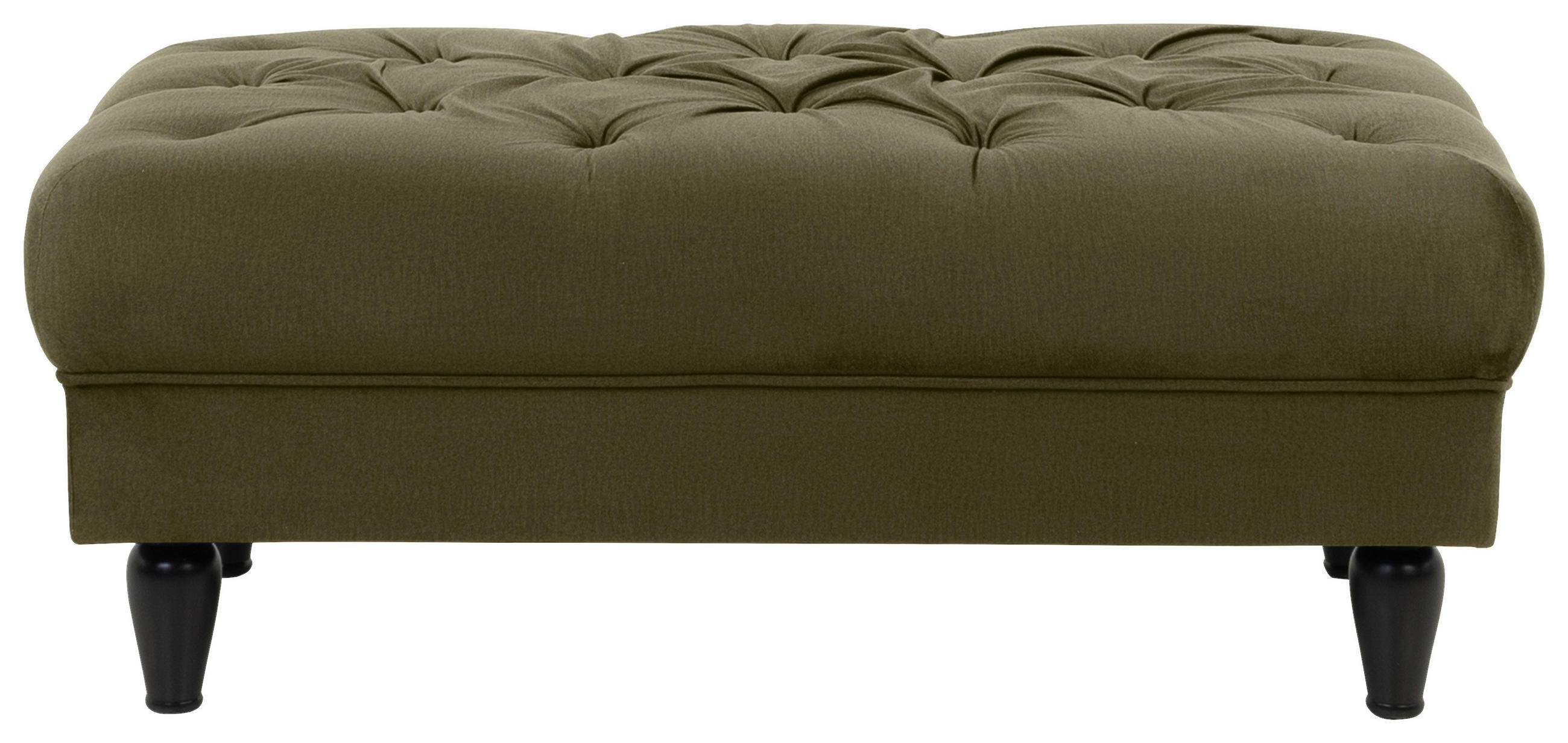HOCKER in Textil Olivgrün  - Schwarz/Olivgrün, Design, Holz/Textil (110/44/56cm) - MID.YOU