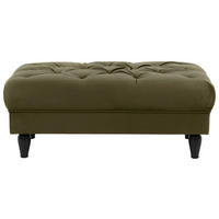 HOCKER Velours Olivgrün  - Schwarz/Olivgrün, Design, Holz/Textil (110/44/56cm) - MID.YOU