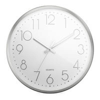 WANDUHR  Silberfarben, Weiß 30 cm  - Silberfarben/Weiß, Basics, Metall (30cm)
