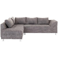ECKSOFA Grau Webstoff  - Chromfarben/Schwarz, Design, Kunststoff/Textil (200/267cm) - P & B