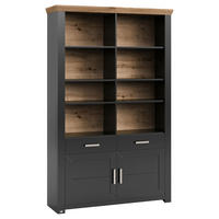 REGALKOMBINATION - Graphitfarben/Eiche Artisan, Design, Holzwerkstoff/Metall (129,3/206,6/42,2cm) - SetOne by Musterring