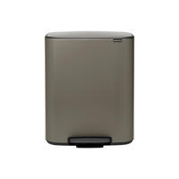 ABFALLEIMER BO TRETEIMER 2 X 30 L  - Schwarz/Grau, Basics, Kunststoff/Metall (54,1/65,2/36,3cm) - Brabantia