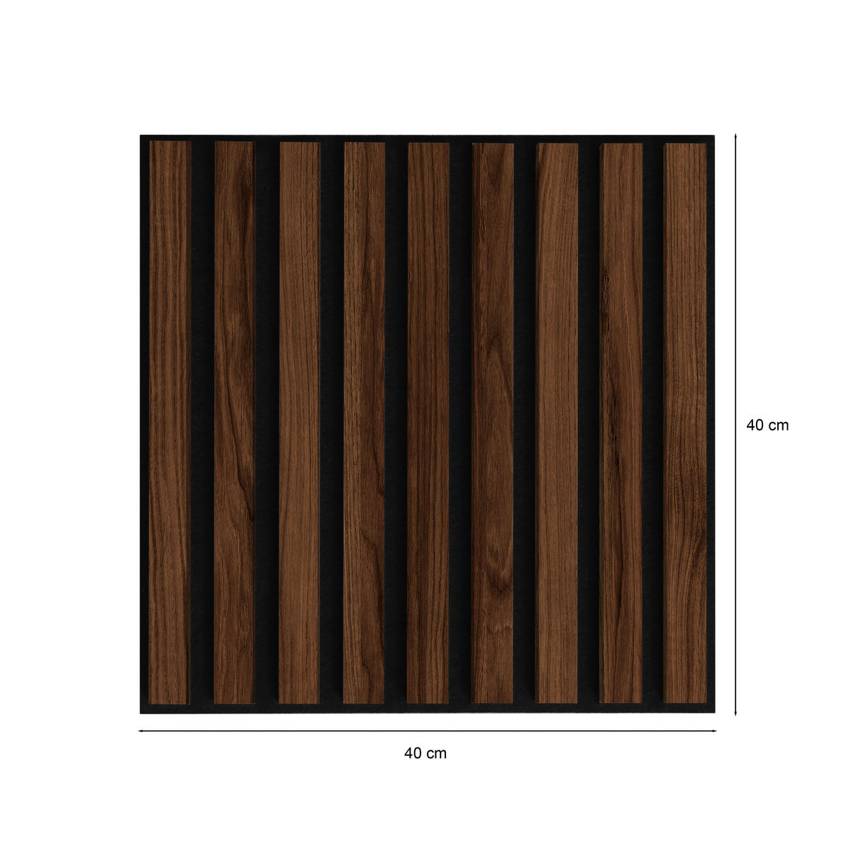 AKUSTIKPANEEL 6er-Set Nachbildung 6 Stück  - Walnussfarben, Design, Holzwerkstoff/Textil (40/40/1,8cm) - Xora