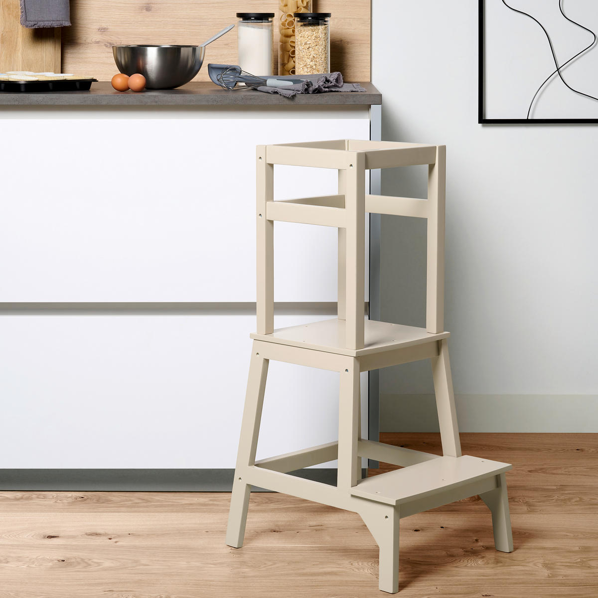 POMOĆNI STOLAC ZA DJECU  TOWER  - bež, Basics, drvo (42,3/50,4/91cm) - My Baby Lou