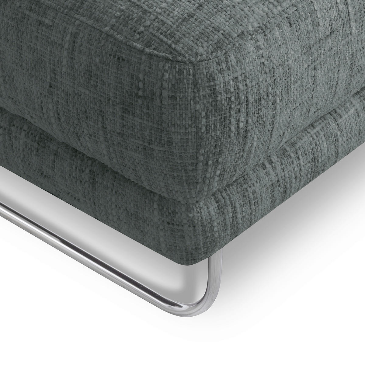 HOCKER in Textil Anthrazit  - Chromfarben/Anthrazit, Design, Textil/Metall (96/45/80cm) - Livetastic