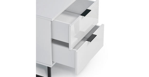 NACHTSCHRANK 45,1/56,7/43 cm  - Schwarz/Weiß, Design, Holzwerkstoff/Metall (45,1/56,7/43cm) - Novel