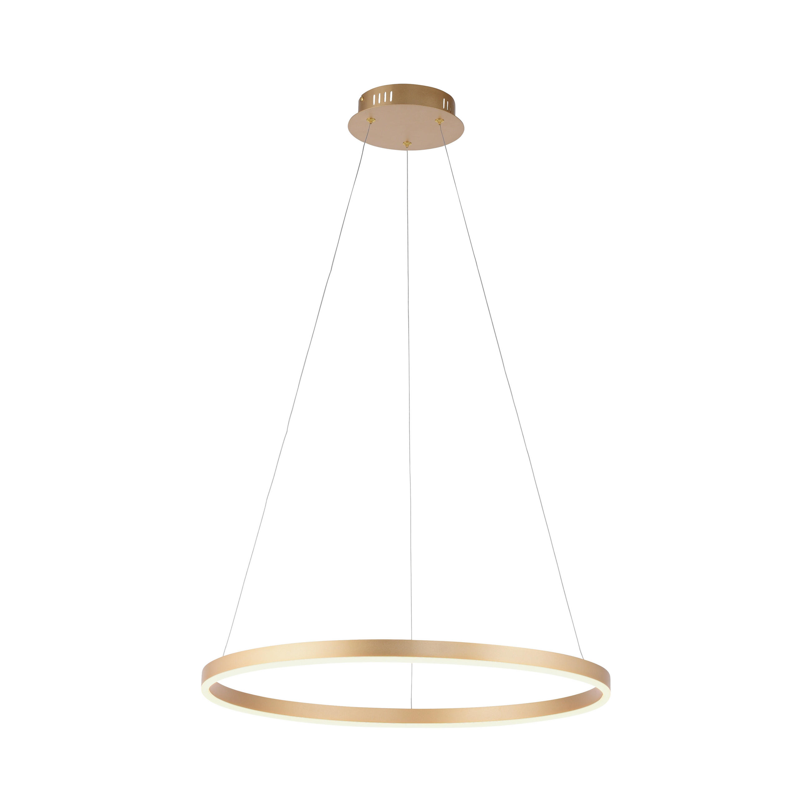 LED-HÄNGELEUCHTE 58,5/58,5/120 cm  - Messingfarben, Design, Kunststoff/Metall (58,5/58,5/120cm) - Just Light