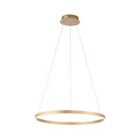 LED-HÄNGELEUCHTE 58,5/58,5/120 cm  - Messingfarben, Design, Kunststoff/Metall (58,5/58,5/120cm) - Just Light