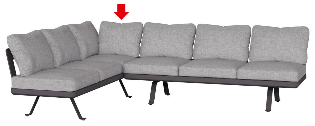 RÜCKENLEHNE 52/10/52 cm  Aluminium  - Anthrazit/Graphitfarben, Design, Textil/Metall (52/10/52cm) - Zebra 