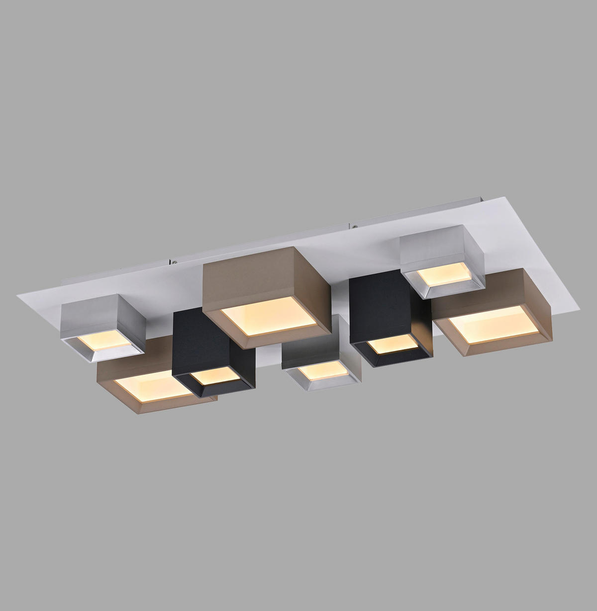 LED-DECKENLEUCHTE 80/40/15 cm   - Edelstahlfarben/Alufarben, Design, Kunststoff/Metall (80/40/15cm) - Neuhaus PURE