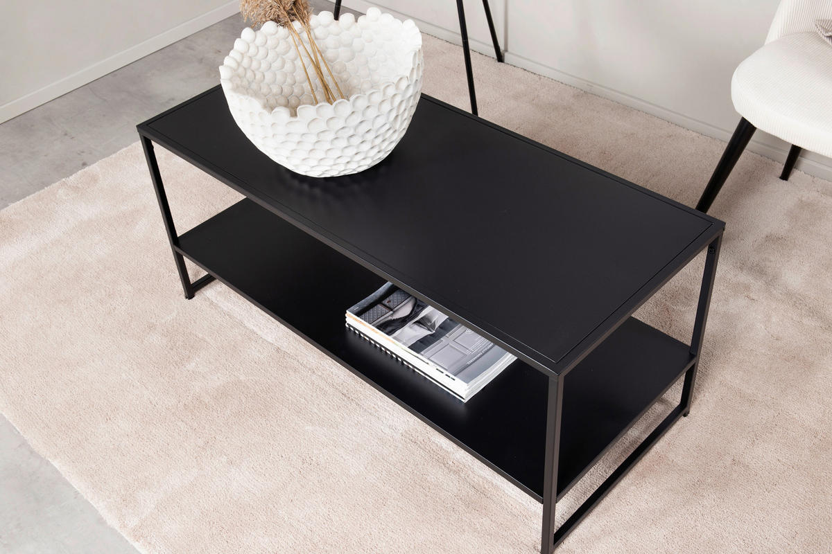 COUCHTISCH 102/43/45 cm rechteckig Schwarz  - Schwarz, Design, Metall (102/43/45cm) - Livetastic