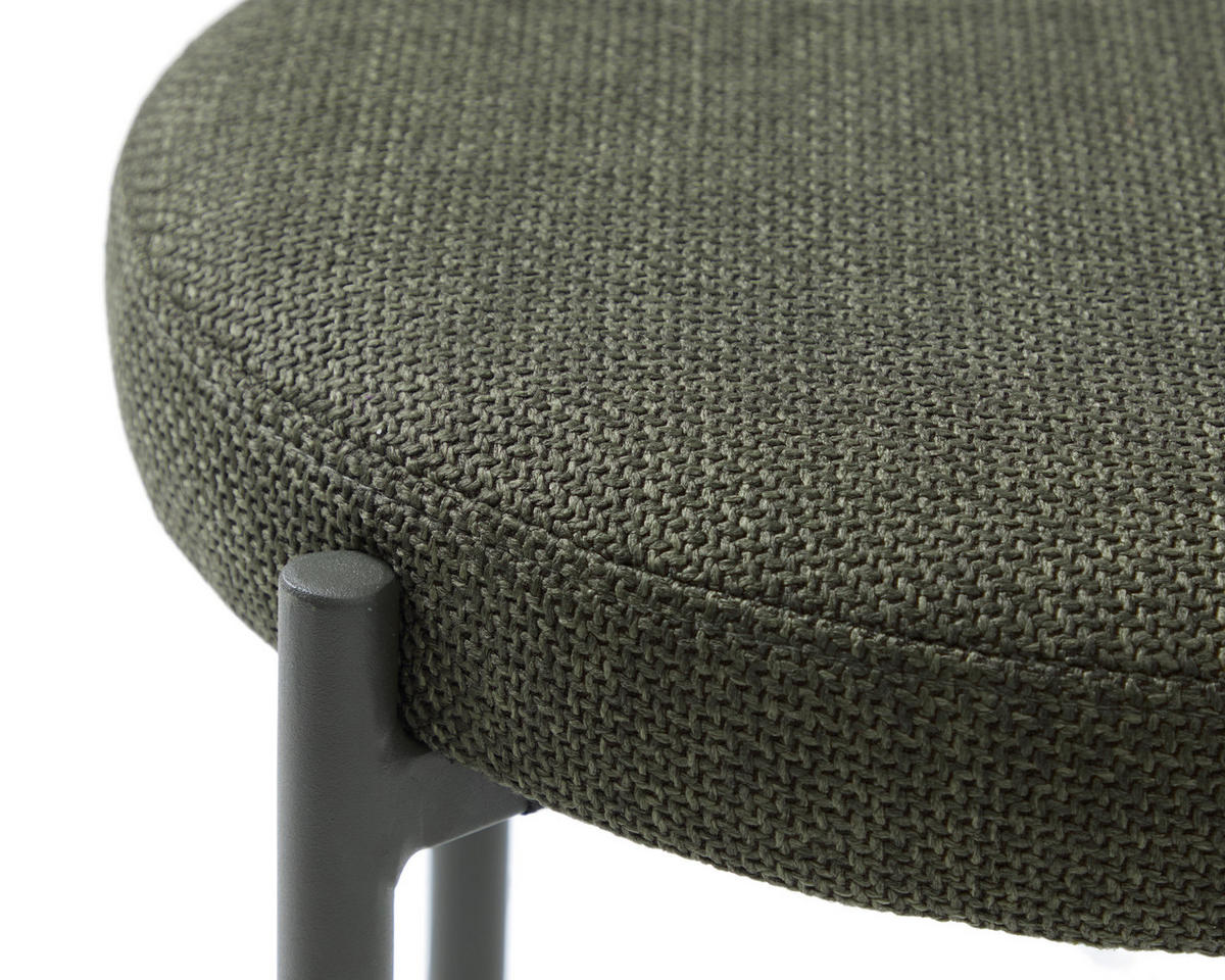 HOCKER Webstoff Olivgrün  - Olivgrün, Basics, Textil/Metall (43,5/48/43,5cm) - Xora