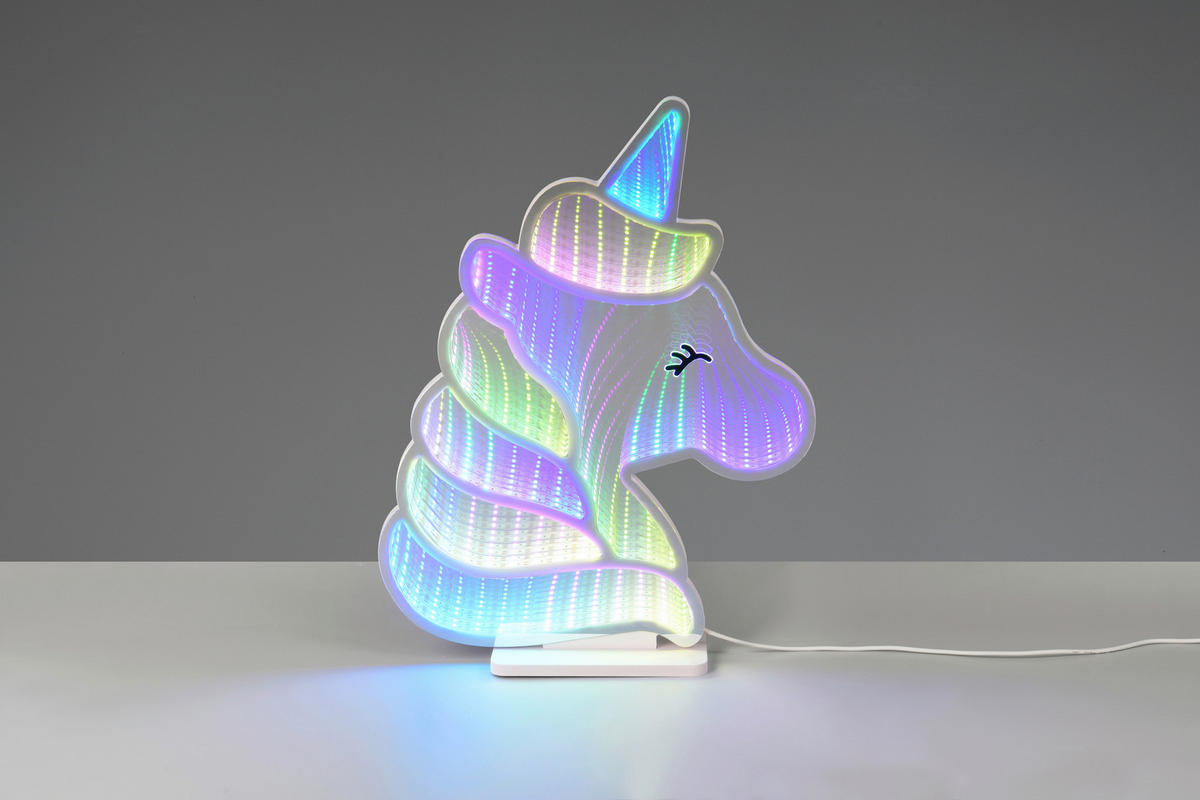 LED-DEKOLEUCHTE Unicorn 30,5/39,5 cm  - Weiß, LIFESTYLE, Kunststoff/Metall (30,5/39,5cm) - Novel