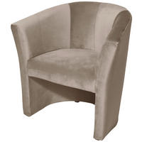 COCKTAILSESSEL in Textil Taupe  - Taupe/Schwarz, Design, Kunststoff/Textil (75/76/65cm) - MID.YOU