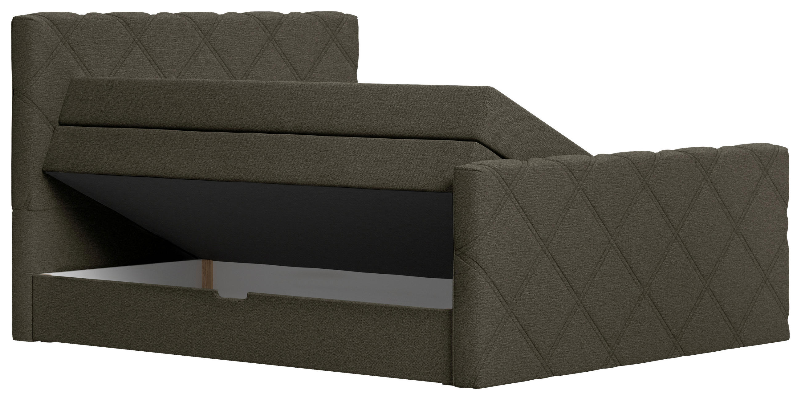 BOXSPRINGBETT 160/200 cm  in Dunkelbraun  - Dunkelbraun, KONVENTIONELL, Textil (160/200cm) - Esposa
