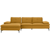 ECKSOFA in Webstoff Honig  179/301 cm  - Schwarz/Honig, Design, Textil/Metall (179/301cm) - Chilliano