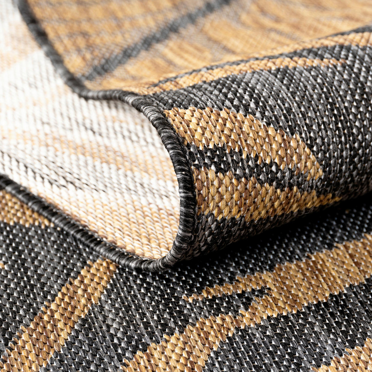 OUTDOORTEPPICH für Terrasse und Balkon 120/160 cm Mira Schwarz  - Schwarz, Design, Textil (120/160cm) - Ayyildiz 