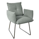 ARMLEHNSTUHL  in Stahl Struktur  - Schwarz/Grau, Design, Textil/Metall (65/90/70cm) - Dieter Knoll