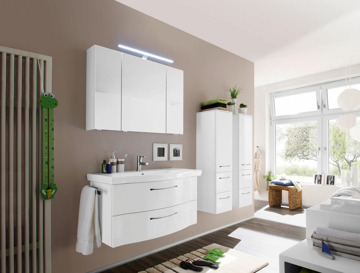 BADEZIMMER  in 97 cm  - Weiß, KONVENTIONELL, Holzwerkstoff (97cm) - Sadena