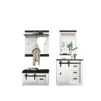 GARDEROBE 5-teilig  in 206/200/43 cm  - Anthrazit/Weiß, Design, Glas/Holzwerkstoff (206/200/43cm) - Modante