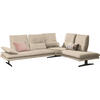 ECKSOFA in Mikrofaser Beige  - Beige/Schwarz, Design, Textil/Metall (284/224cm) - Chilliano