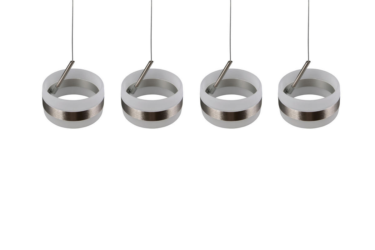 LED-HÄNGELEUCHTE 85/15,5/150 cm    - Weiss/Nickelfarben, Design, Kunststoff/Metall (85/15,5/150cm) - Trio Leuchten