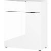 KOMÓD 83/102/42 cm  - fekete/ezüstszínű, Modern, műanyag/faalapú anyag (83/102/42cm) - Premium Living