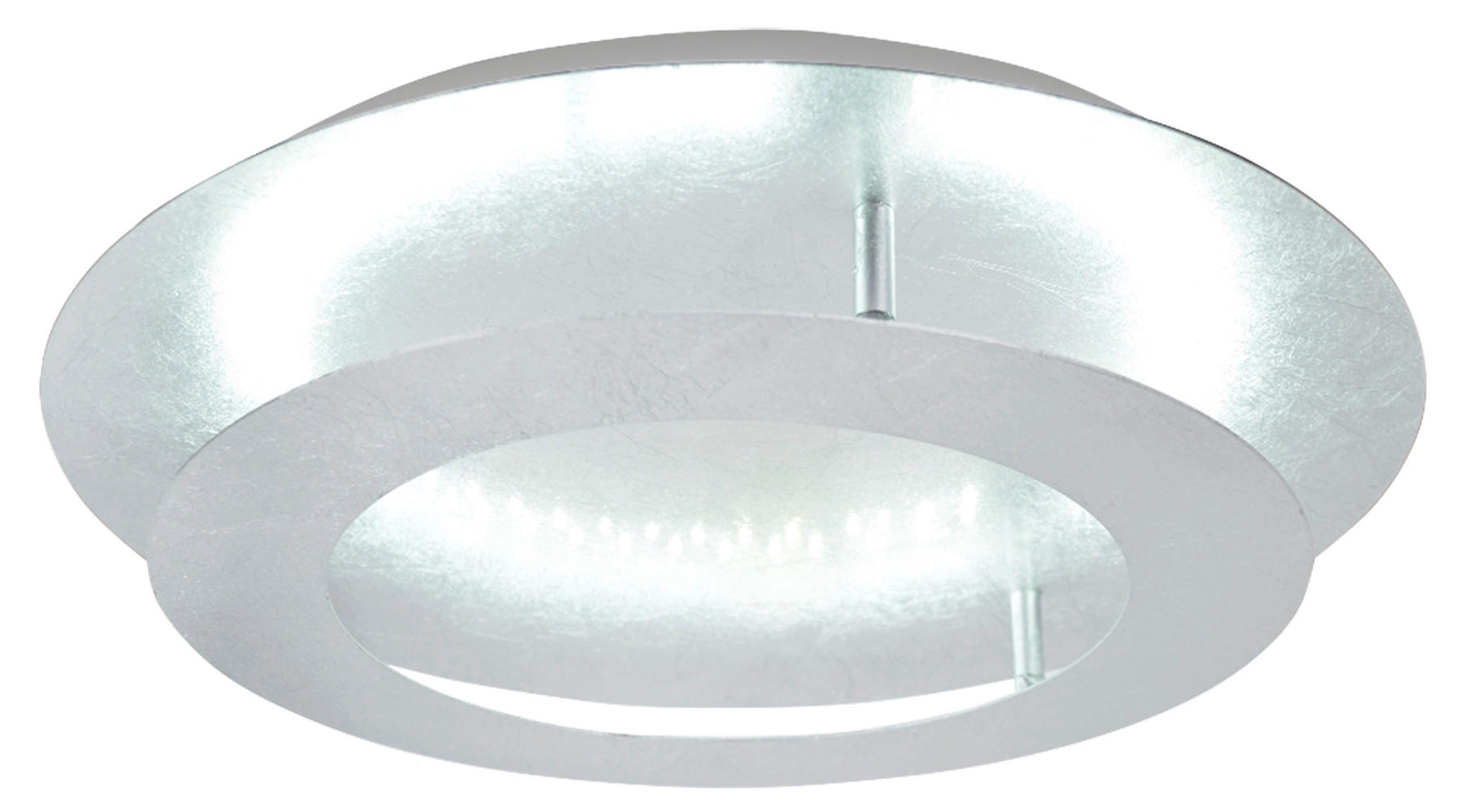 LED-DECKENLEUCHTE Merle  40/8 cm  - Silberfarben, Design, Metall (40/8cm)
