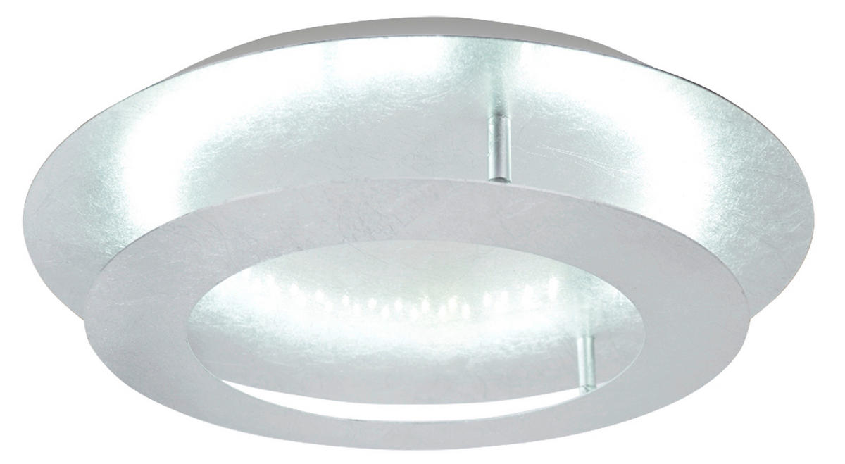 LED-DECKENLEUCHTE Merle  40/8 cm  - Silberfarben, Design, Metall (40/8cm)