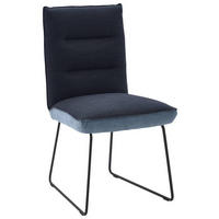 STUHL  in Stahl Flachgewebe  - Blau/Schwarz, Design, Textil/Metall (49/93/59cm) - Dieter Knoll