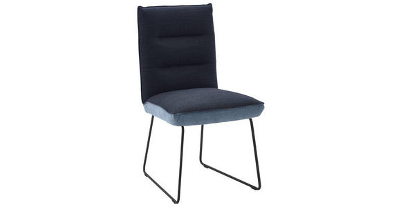STUHL in Stahl Flachgewebe Metall, Textil - Blau/Schwarz, Design, Textil/Metall (49/93/59cm) - Dieter Knoll