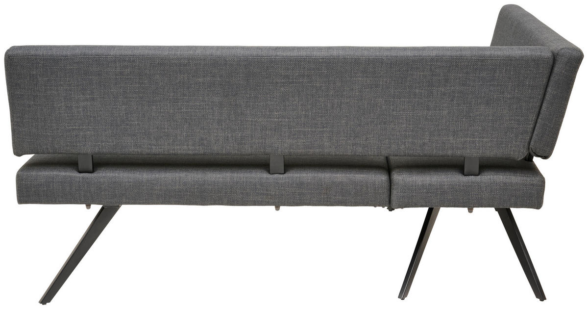 ECKBANK 150/190 cm  in Dunkelgrau  - Dunkelgrau/Schwarz, KONVENTIONELL, Textil/Metall (150/190cm) - MID.YOU