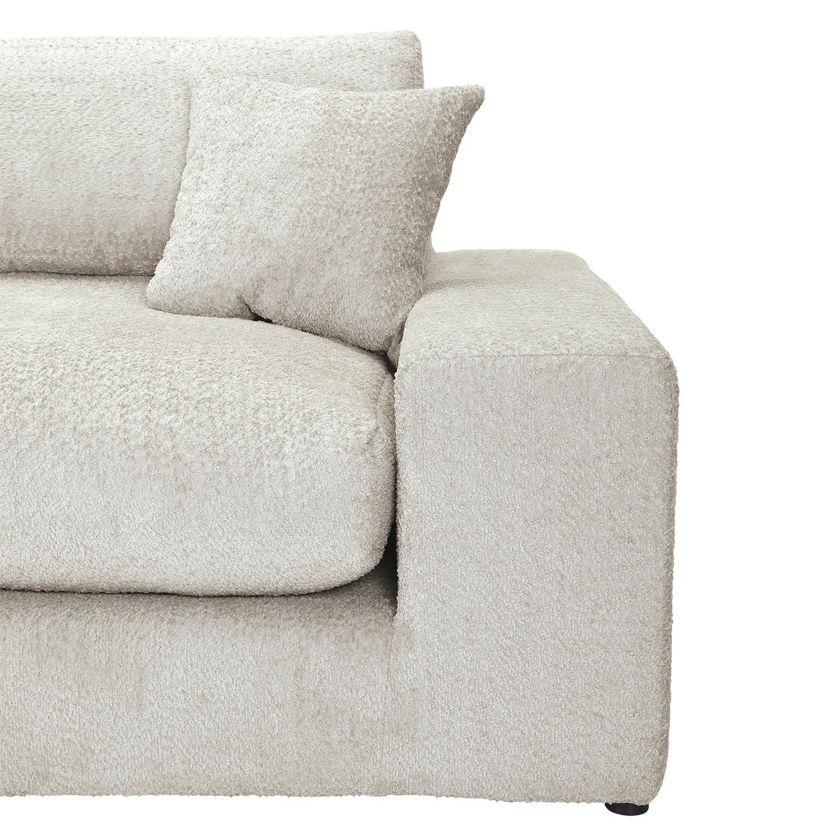 BIGSOFA Struktur, Bouclé Beige  - Greige/Beige, MODERN, Kunststoff/Textil (240/76/125cm) - Landscape