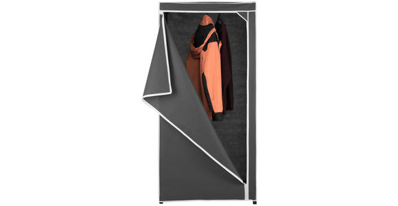 STOFFSCHRANK Grau  - Grau, Basics, Kunststoff/Textil (75/160/50cm) - Carryhome