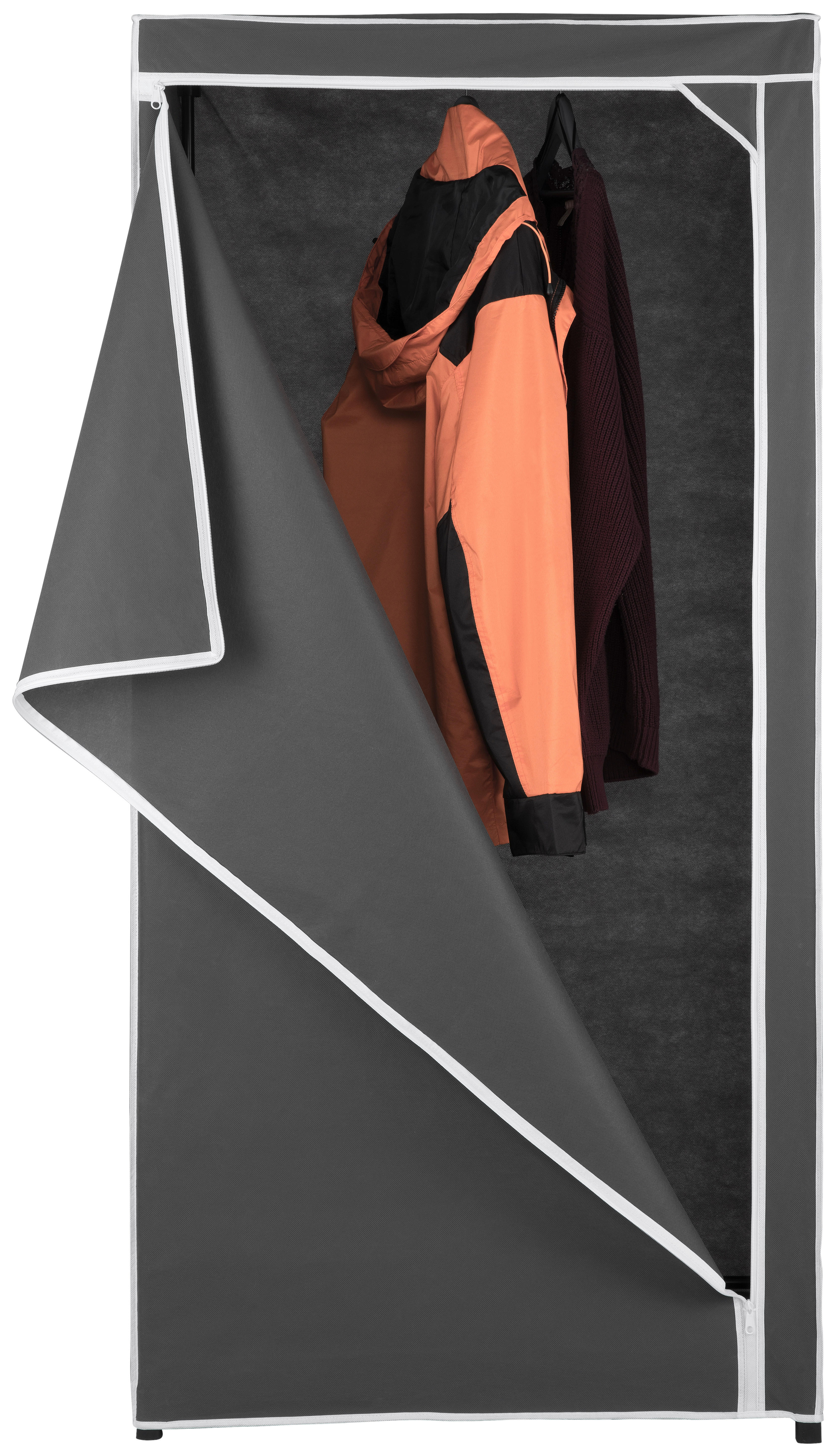 STOFFSCHRANK Grau  - Grau, Basics, Kunststoff/Textil (75/160/50cm) - Carryhome