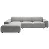 ECKSOFA in Cord Grau  - Schwarz/Grau, Design, Kunststoff/Textil (189/300cm) - Pure Home Lifestyle