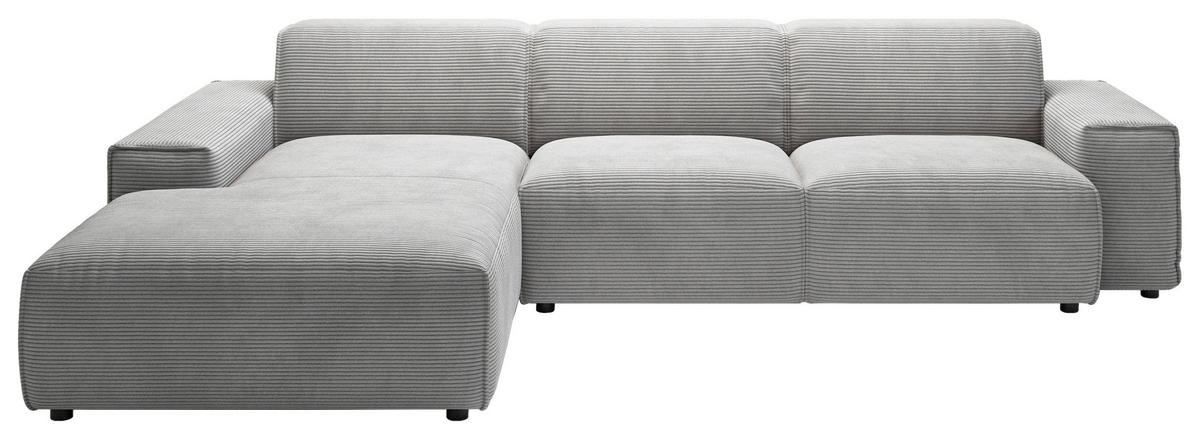 ROHOVÁ SEDAČKA, textil, šedá - šedá/černá, Design, textil/plast (189/300cm) - Livetastic
