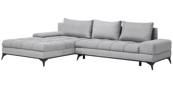 ECKSOFA Greige Webstoff - Greige/Schwarz, Design, Textil/Metall (212/315cm) - Carryhome