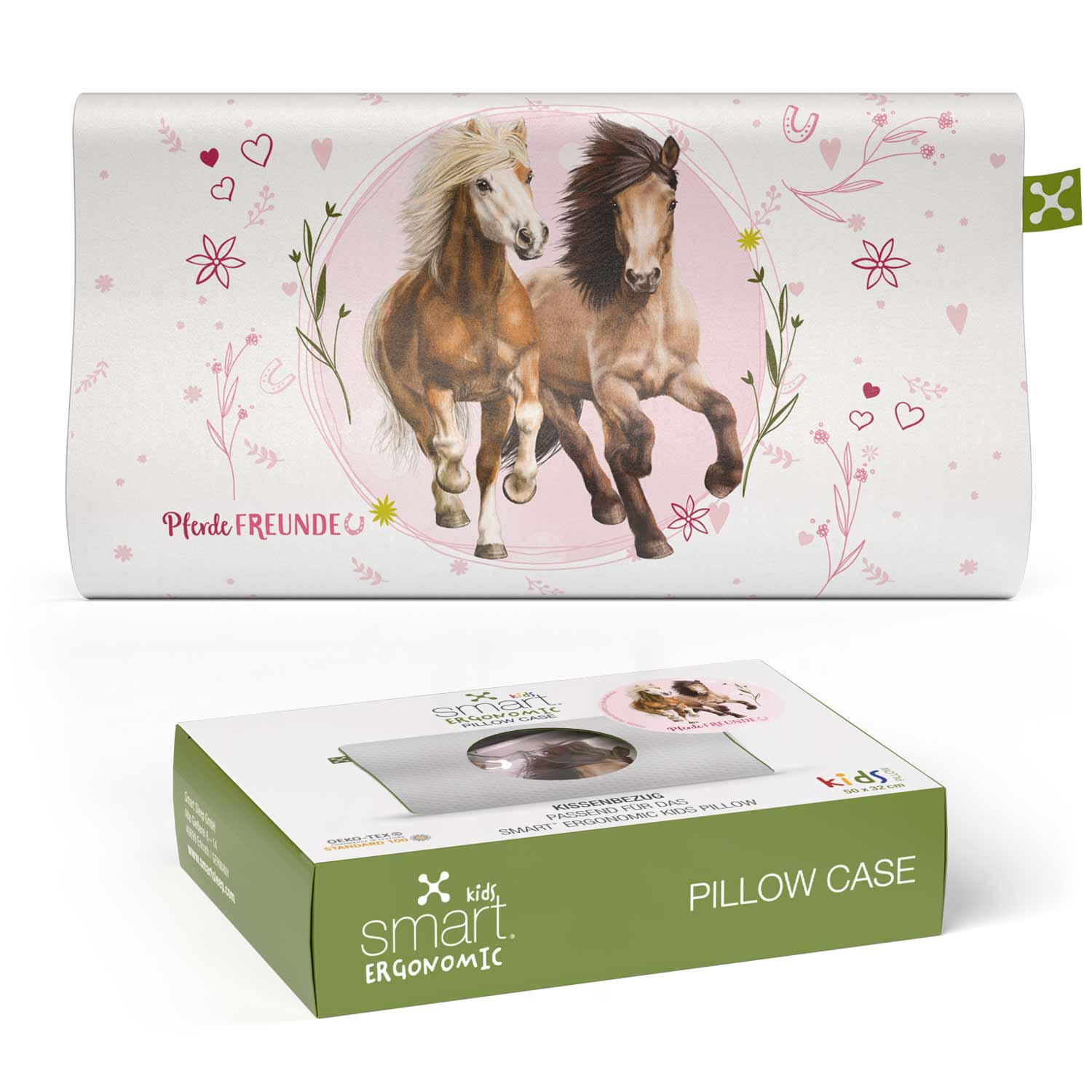 NACKENKISSENBEZUG KIDS ERGONOMIC  - Hellrosa/Braun, Basics, Textil (50/32cm) - Smartsleep