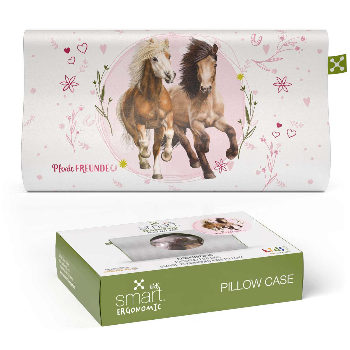 NACKENKISSENBEZUG KIDS ERGONOMIC  - Hellrosa/Braun, Basics, Textil (50/32cm) - Smartsleep