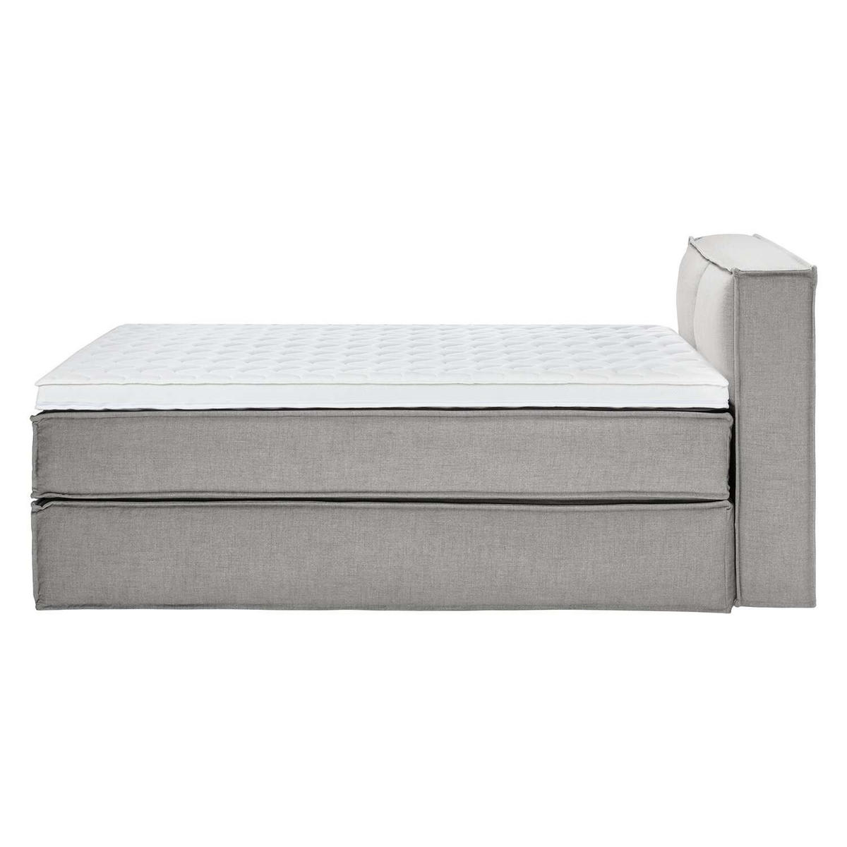 BOXSPRINGBETT 140/200 cm  in Hellgrau  - Hellgrau/Schwarz, Design, Textil (140/200cm) - home24