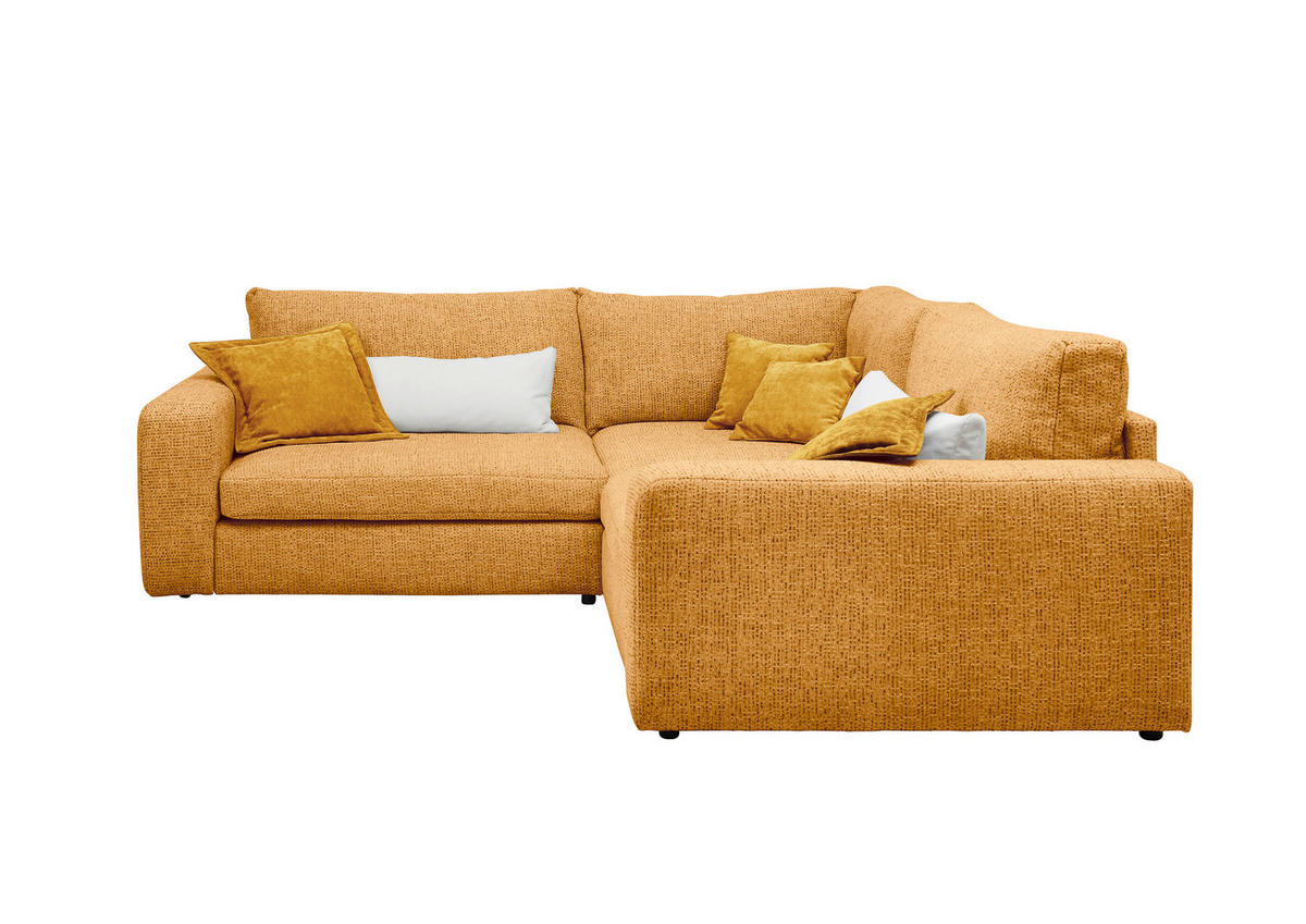 ECKSOFA  Currygelb Chenille  - Currygelb/Creme, KONVENTIONELL, Kunststoff/Textil (248/248cm) - Carryhome