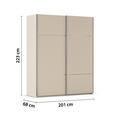 SCHWEBETÜRENSCHRANK  in Champagner  - Chromfarben/Champagner, KONVENTIONELL, Holzwerkstoff/Metall (201/223/68cm) - Novel