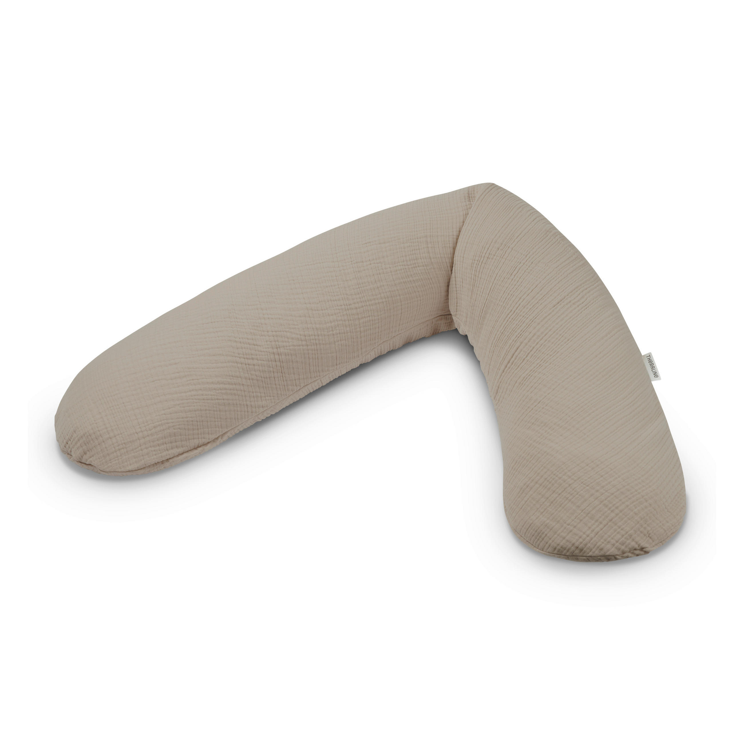 Theraline Stillkissen Musselin Schlamm, Beige, Hellbraun, Cappuccino 190x40 cm